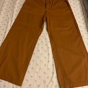 Women's 11 1/2” Wide-Leg  Chino Pants in Rust Brown